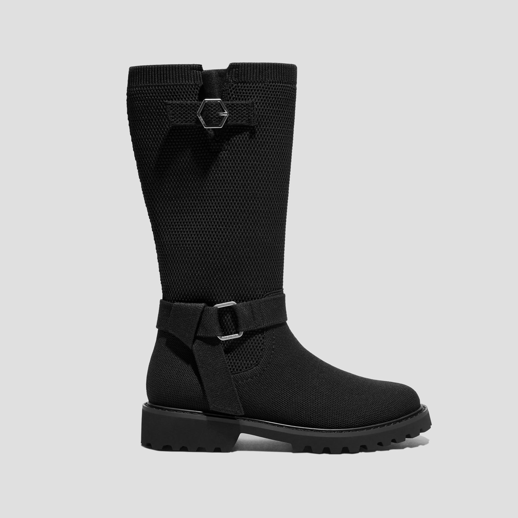 Round-Toe Mid-Calf Biker Boots (Faith) Product Image