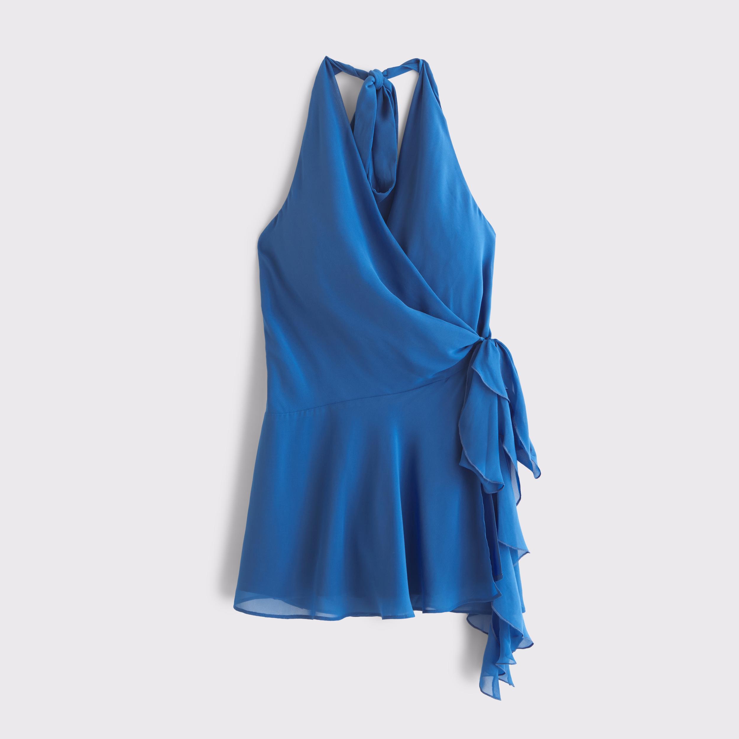 Draped Halter Mini Dress Product Image