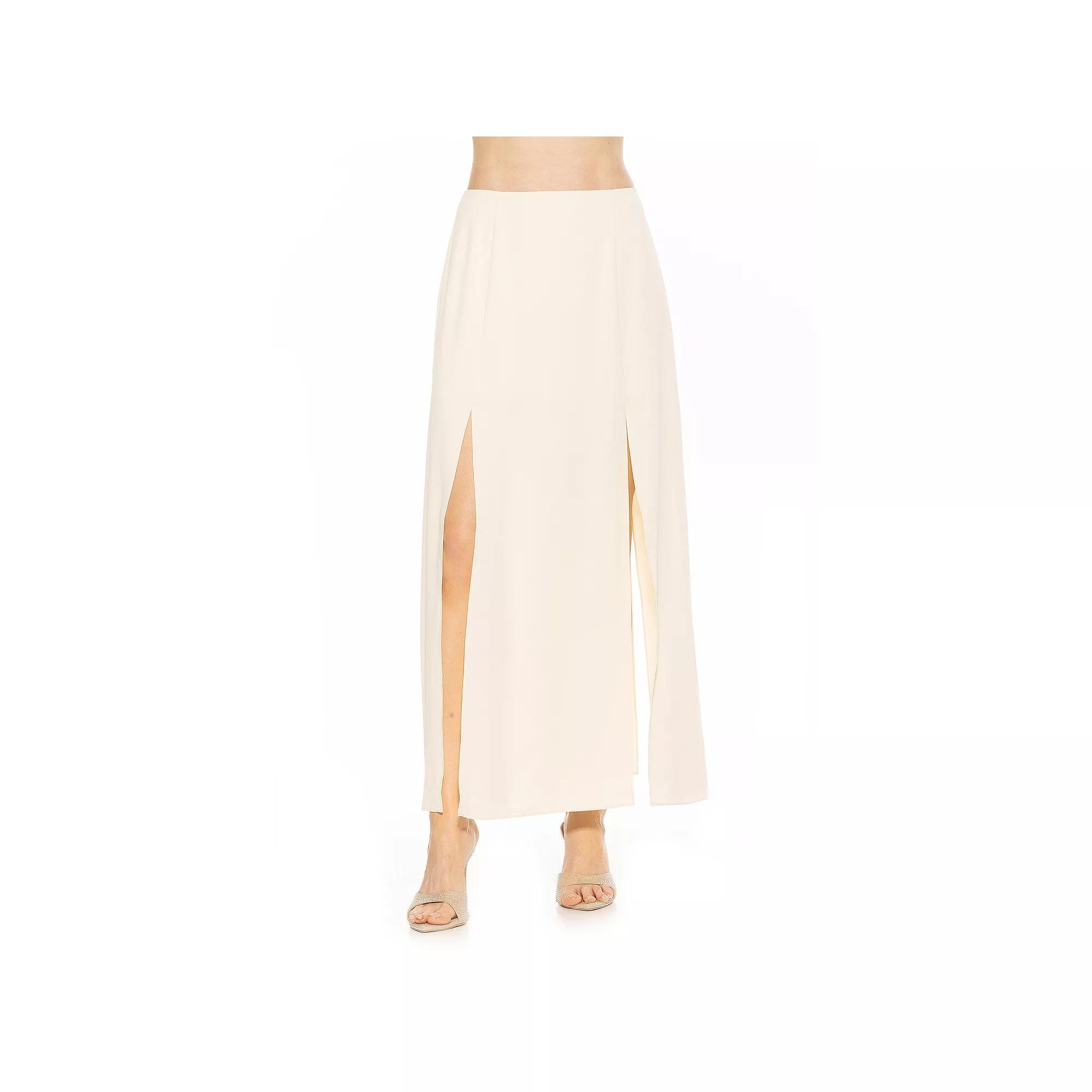 Women's ALEXIA ADMOR Sansa Side Slit Detail Maxi Pencil Skirt, Size: 4, Brown Product Image
