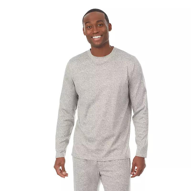 Big & Tall Cuddl Duds® Far Infrared Crewneck Short Sleeve Pajama Tee, Men's, Size: Large Tall, Gray Grey Product Image