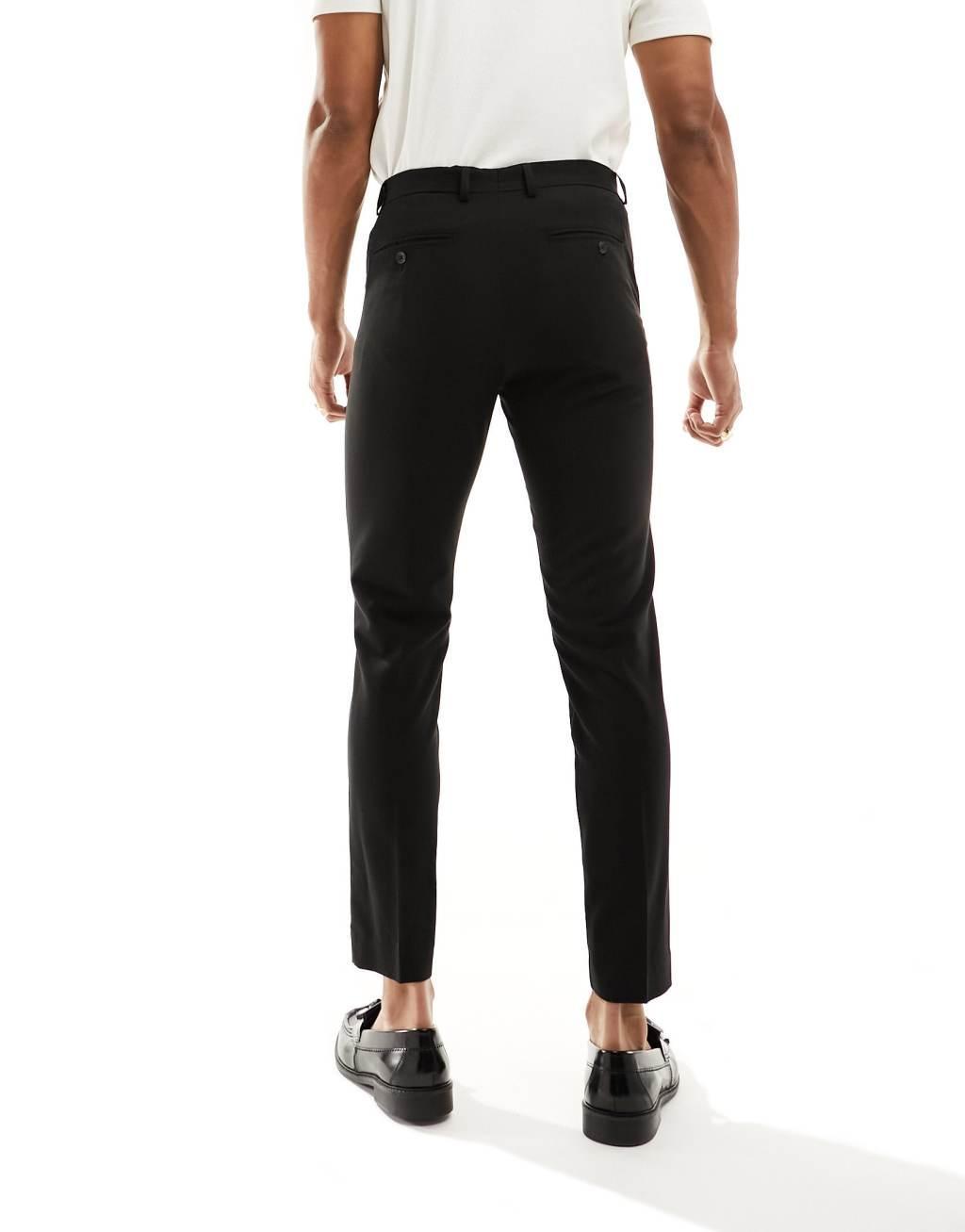 Only & Sons slim fit suit pants in black Product Image