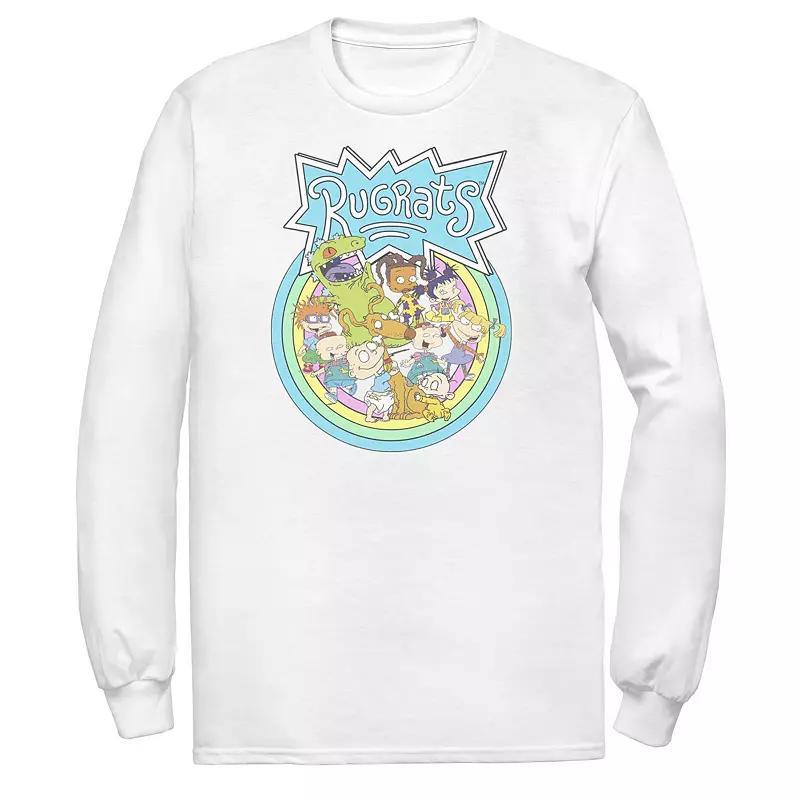 Men's Rugrats Rainbow Group Logo Long Sleeve Tee, Size: Small, White Product Image