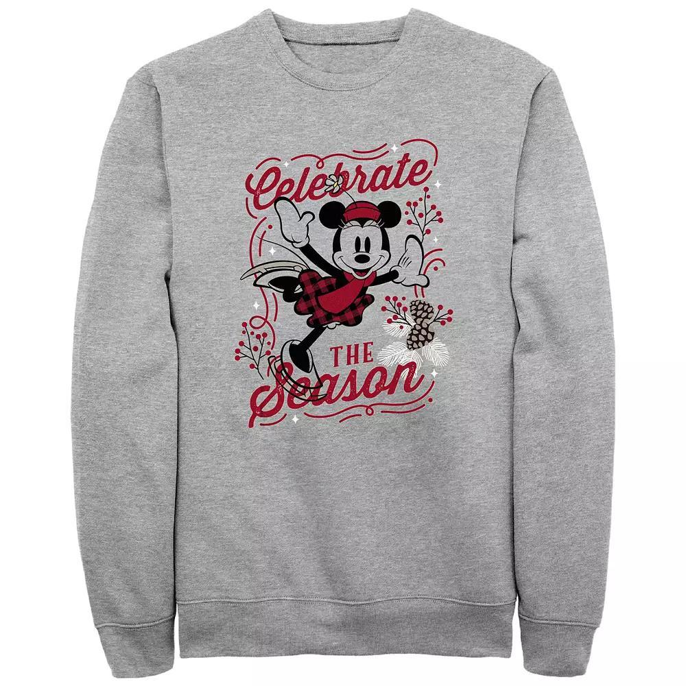 Disney's Minnie Mouse Celebrate The Season Men's Graphic Fleece, Size: Large, Athletic Grey Product Image