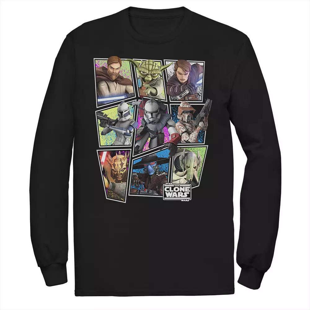 Men's Star Wars Clone Wars Square Group Photos Tee, Size: Medium, Black Product Image