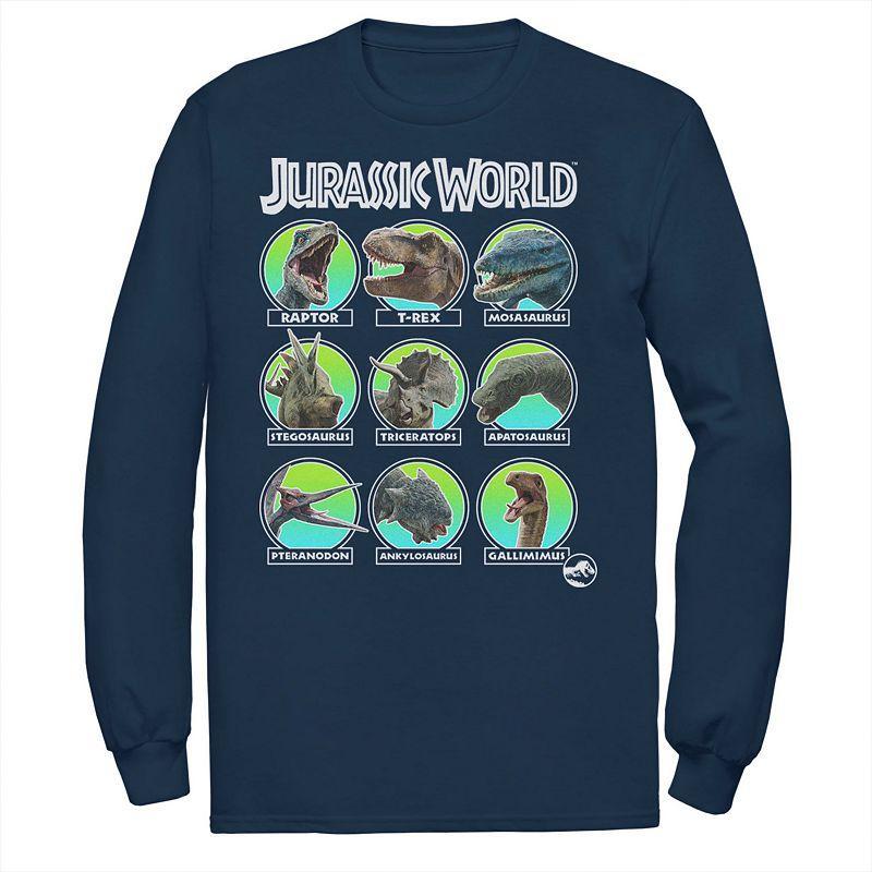 Men's Jurassic World Two Dino Heads Chart Tee, Size: Small, Black Product Image