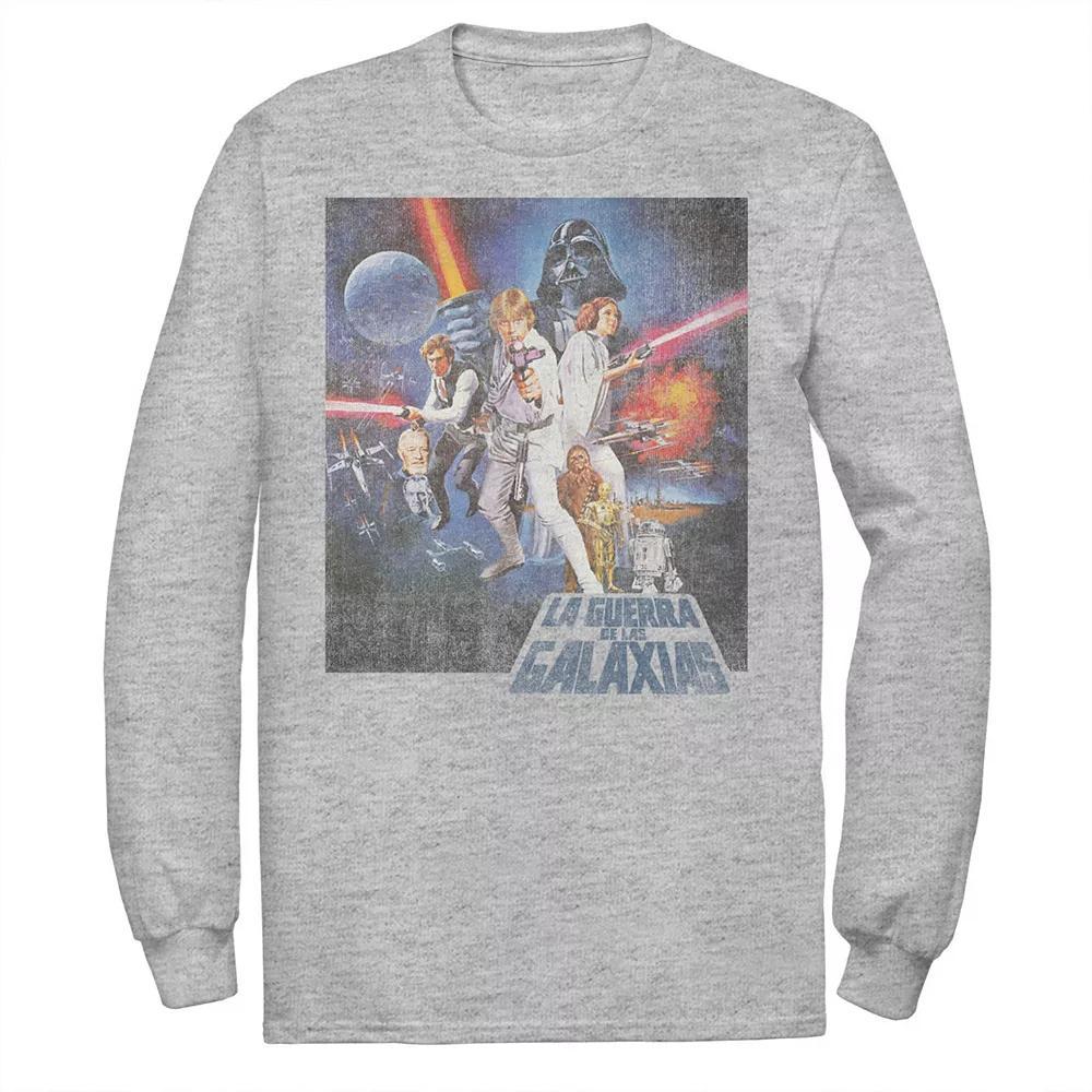 Men's Star Wars La Guerra De Las Galaxias Faded Poster Tee, Size: Large, White Product Image