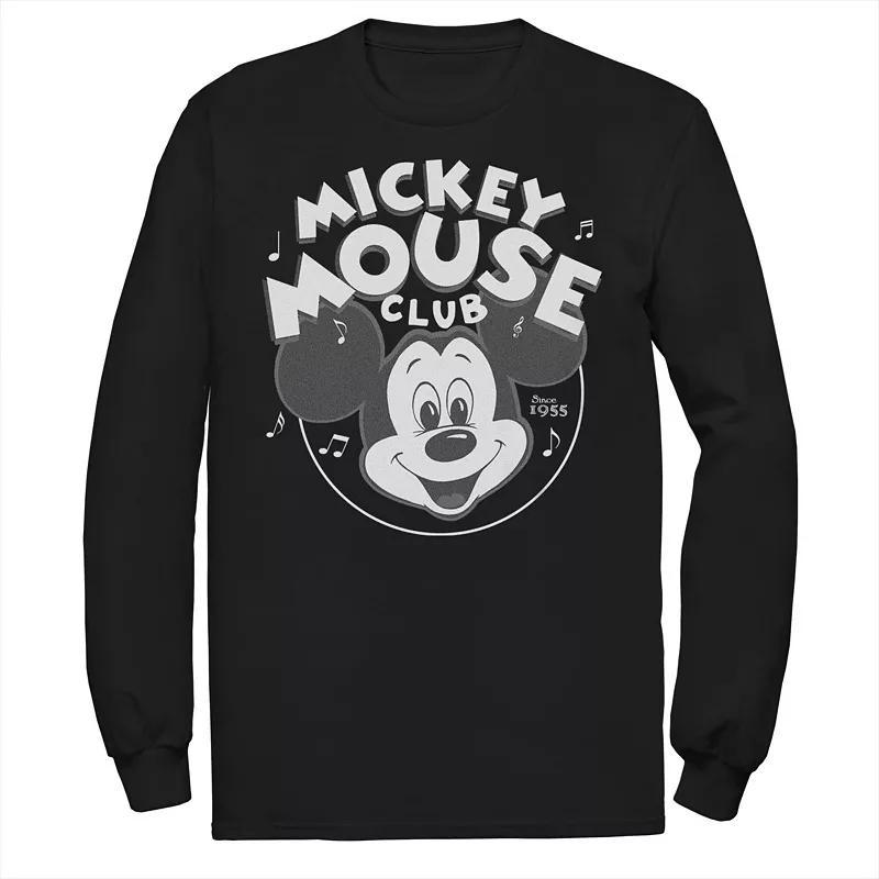 Disney's Mickey Mouse Big & Tall Mickey Mouse Club Badge Long Sleeve Graphic Tee, Men's, Size: Large Tall, Black Product Image