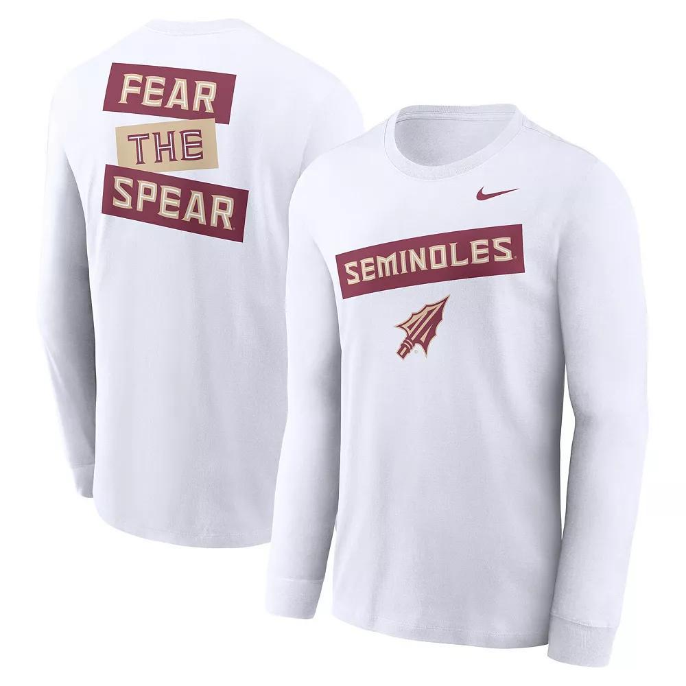 Men's Nike White Florida State Seminoles Two-Hit Classic Location Long Sleeve T-Shirt, Size: Large Product Image