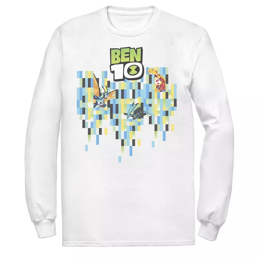 Men's Ben 10 Aliens Pixel Background Tee, Size: XL, White Product Image