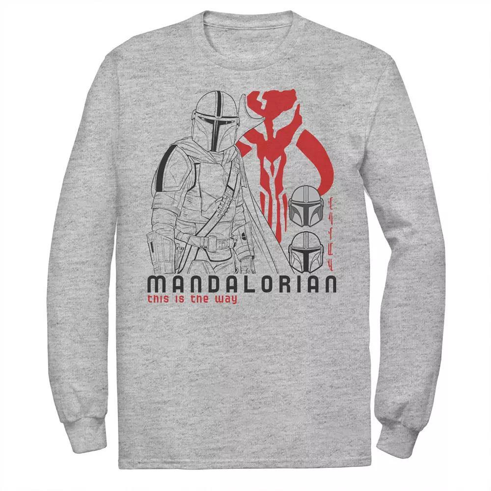 Men's Star Wars The Mandalorian This Is The Way Line Art Tee, Size: XL, Athletic Grey Product Image