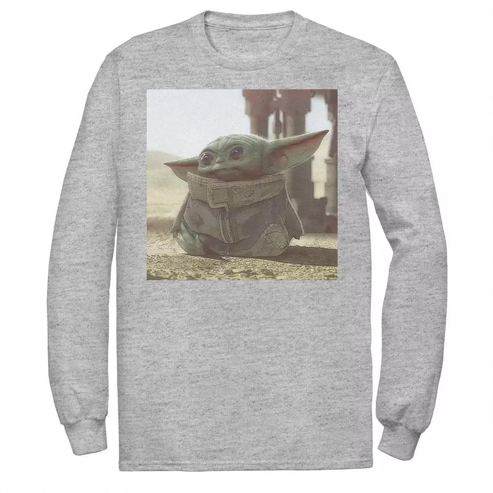 Men's Star Wars The Mandalorian The Child aka Baby Yoda Photograph Tee, Size: Medium, Athletic Grey Product Image