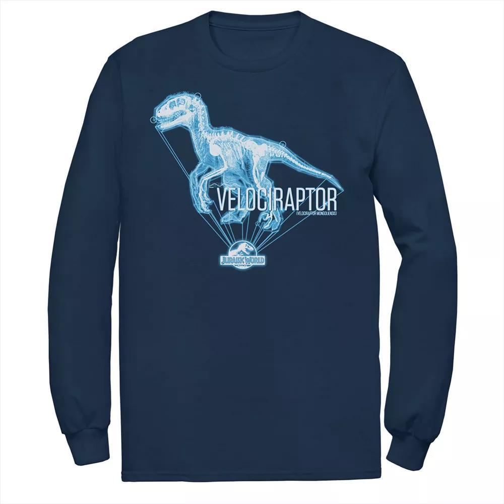 Men's Jurassic World Velociraptor Hologram Title Logo Tee, Size: XXL, Blue Product Image