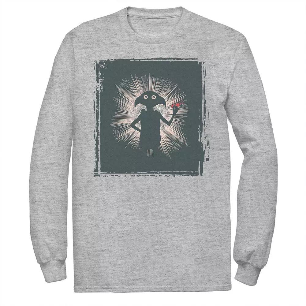 Men's Harry Potter Dobby Magical Snap Silhouette Long Sleeve Graphic Tee, Size: Medium, Athletic Grey Product Image