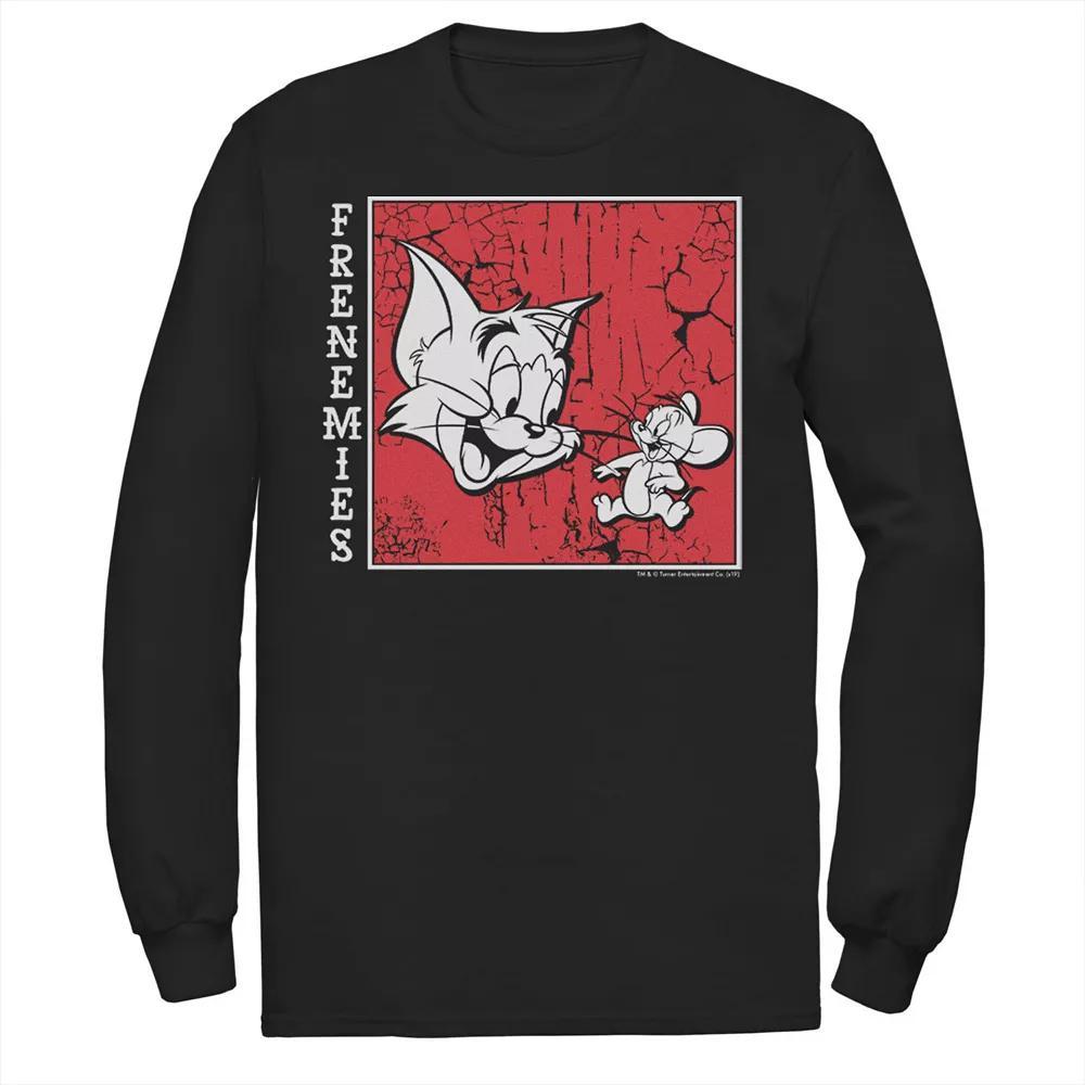 Men's Tom And Jerry Frenemies Street Style Portrait Tee, Size: Large, Black Product Image
