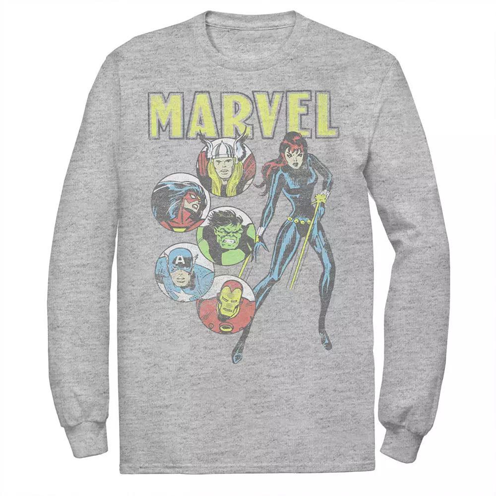 Men's Marvel Retro Avengers Vintage Comic Graphic Tee, Size: Small, Athletic Grey Product Image