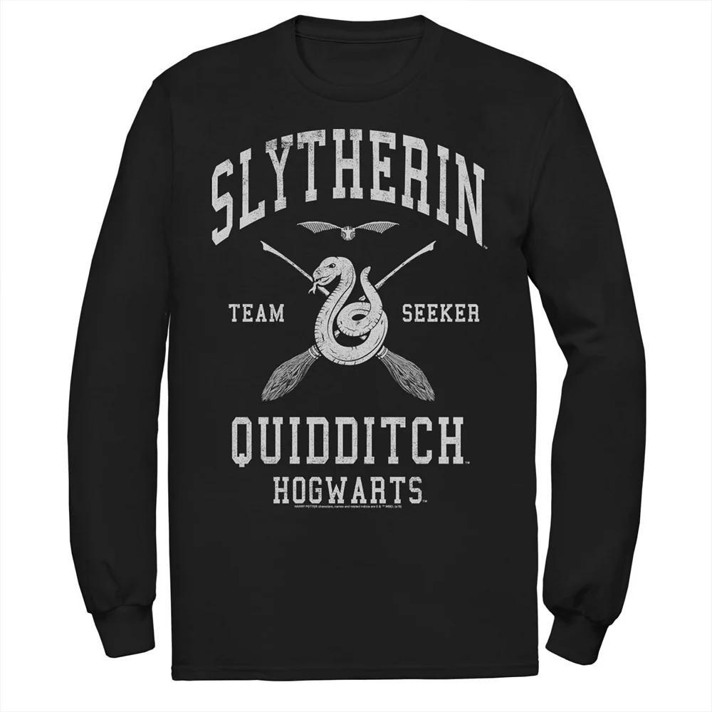 Big & Tall Harry Potter Slytherin Team Seeker Text Long Sleeve Graphic Tee, Men's, Size: 3XL, Black Product Image