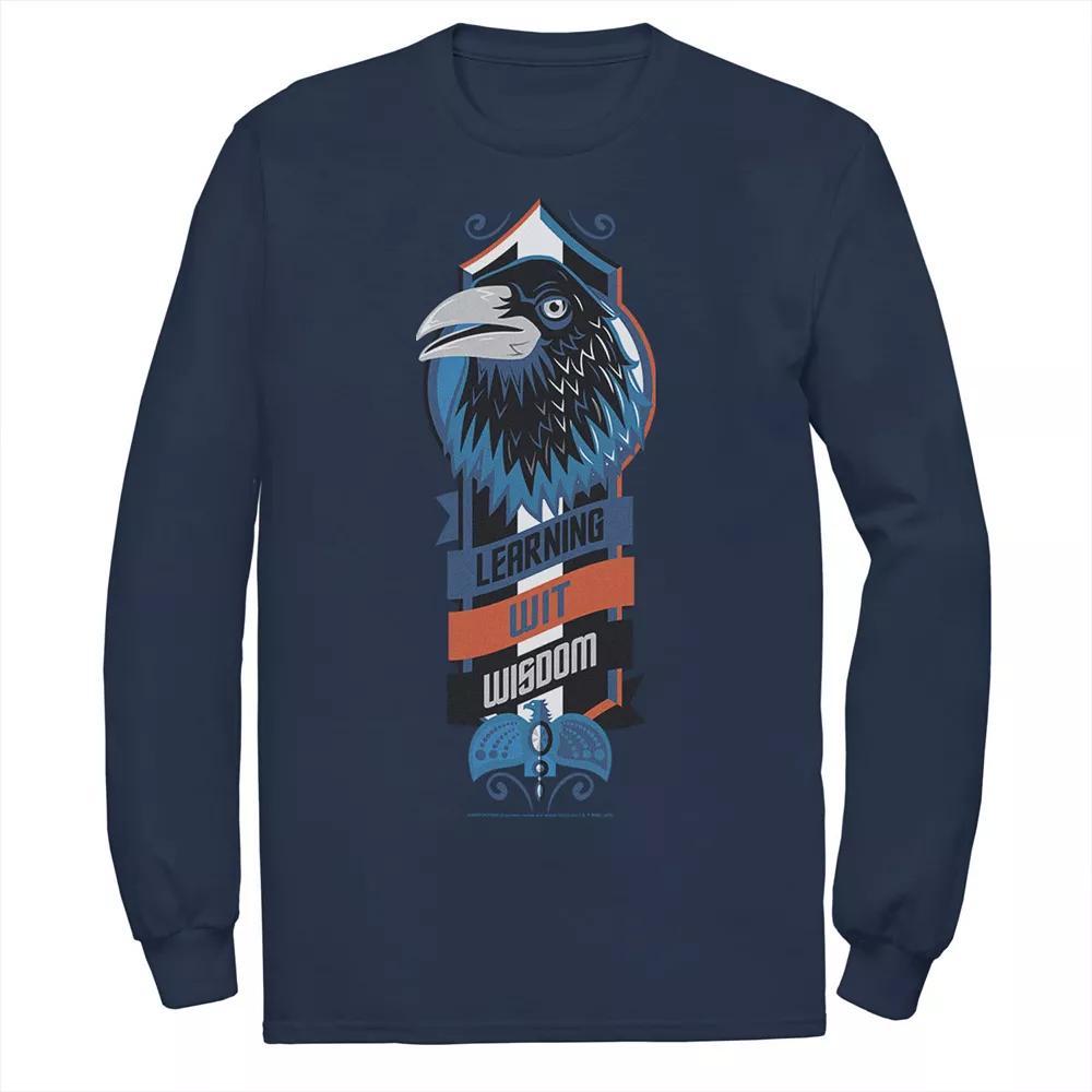 Men's Harry Potter Ravenclaw Learning Wit Wisdom Logo Long Sleeve Graphic Tee, Size: Small, Blue Product Image