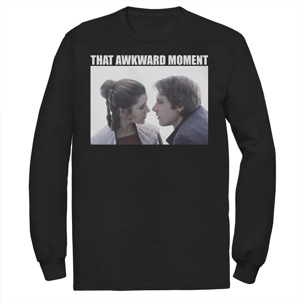 Men's Star Wars Han Solo & Princess Leia That Awkward Moment Tee, Size: Large, Black Product Image