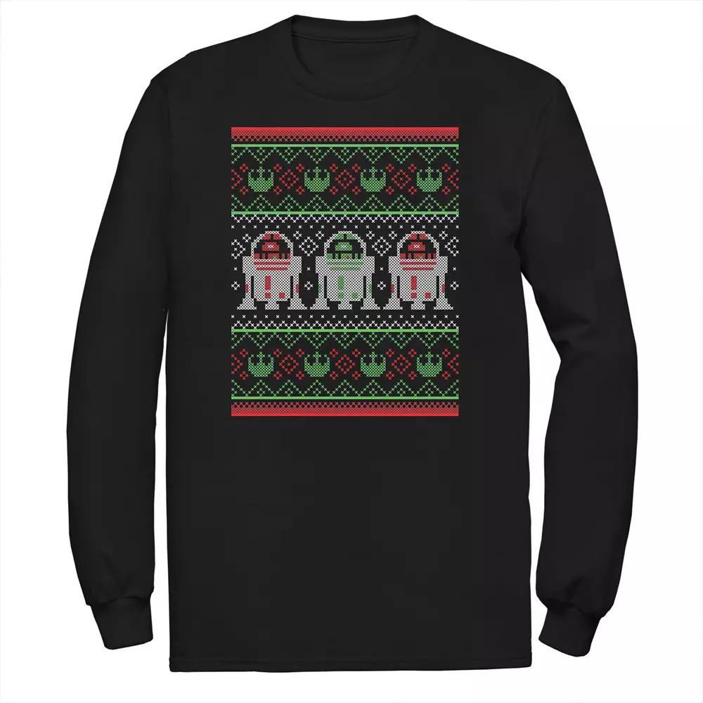 Men's Star Wars R2-D2 Ugly Christmas Sweater Rebel Tee, Size: Small, Black Product Image