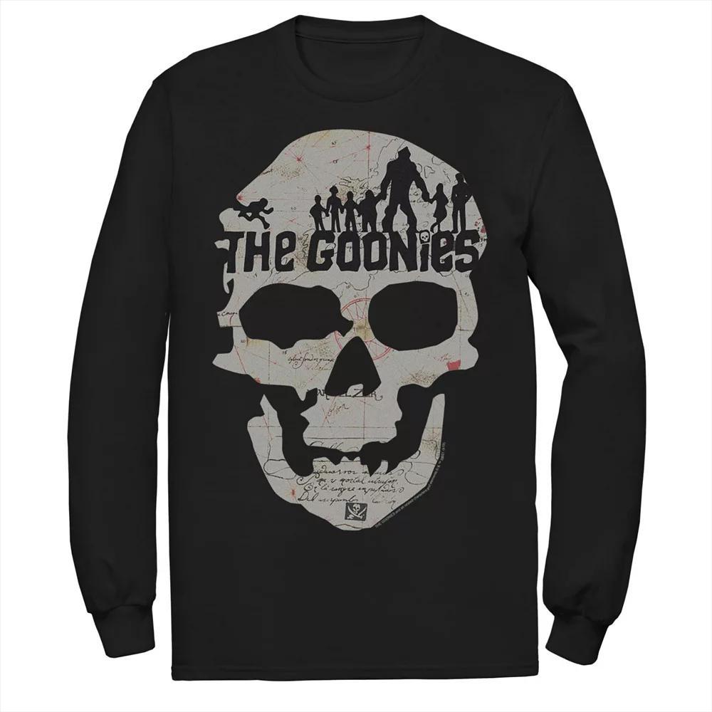 Big & Tall The Goonies Skeleton Map Poster Long Sleeve Graphic Tee, Men's, Size: 4XL, Black Product Image
