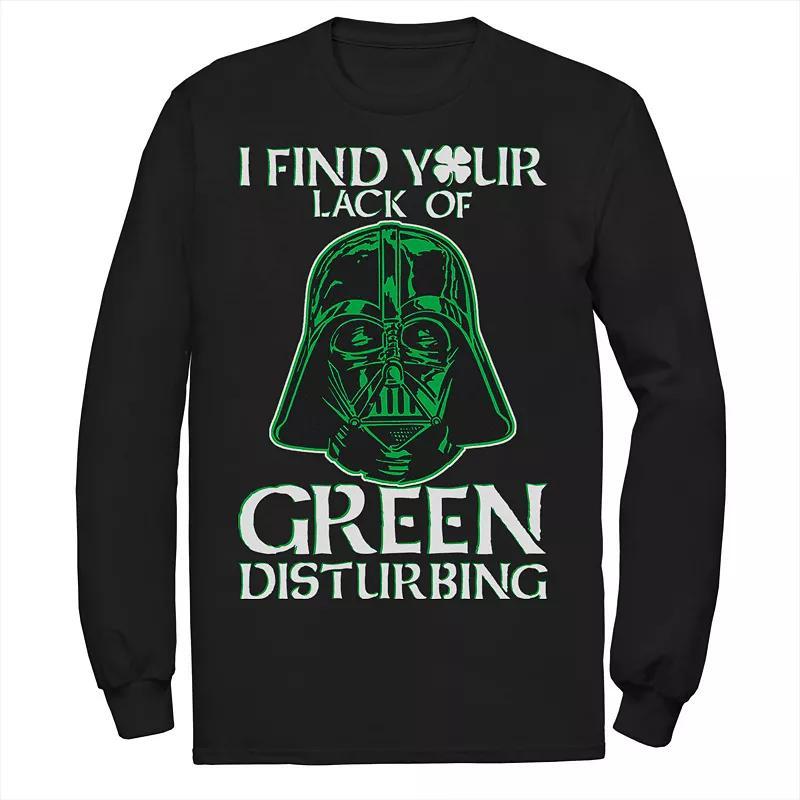Men's Star Wars Vader Lack Of Green St. Patrick Long Sleeve Tee, Size: XXL, Black Product Image