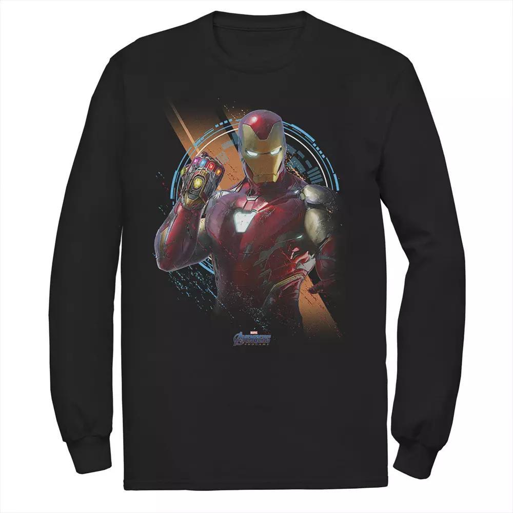 Men's Marvel Avengers Endgame Iron Man Time Travel Platform Logo Tee, Size: Large, Black Product Image