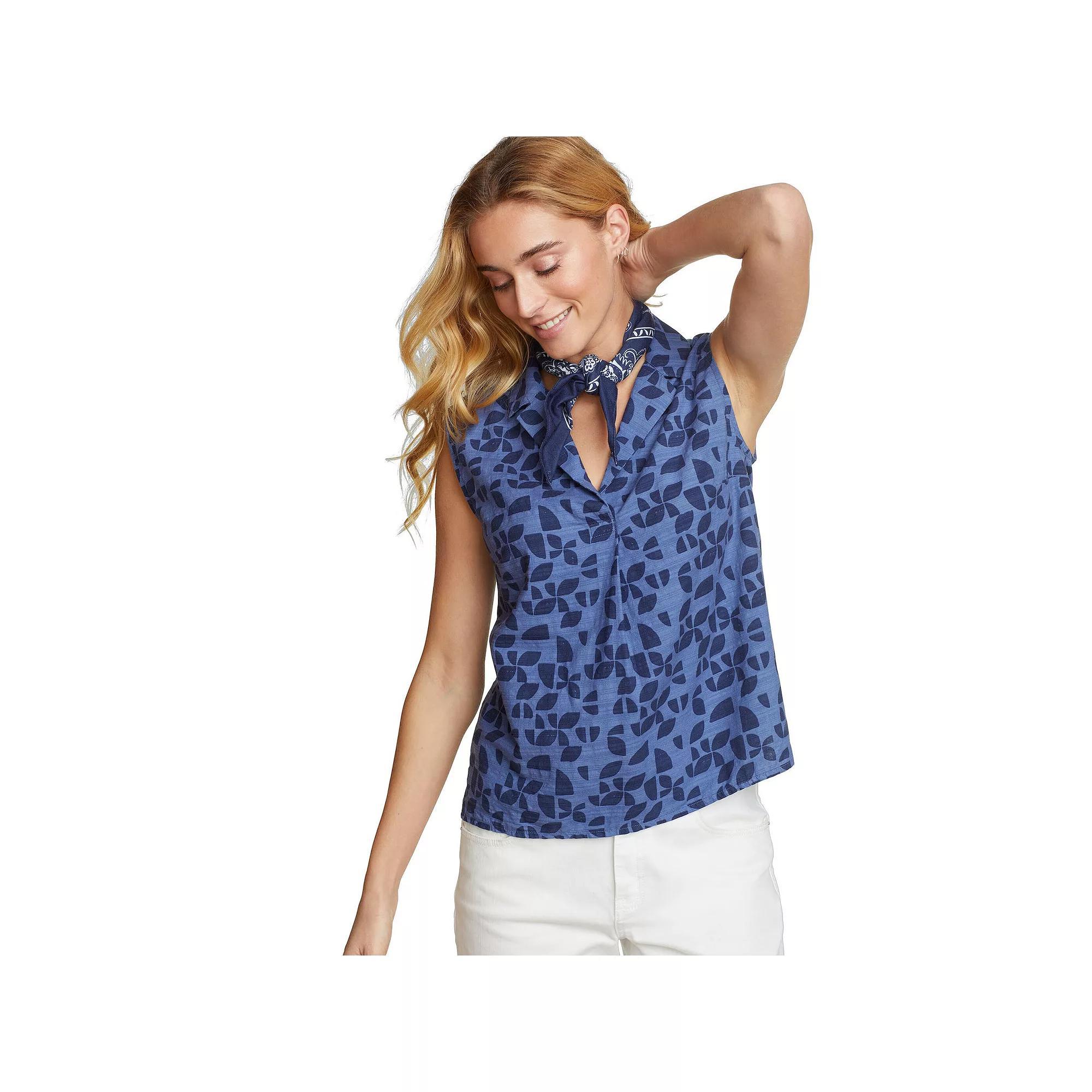 Women's Eddie Bauer Sleeveless V-Neck Collar Baja Shirt, Size: Large, Purple Product Image