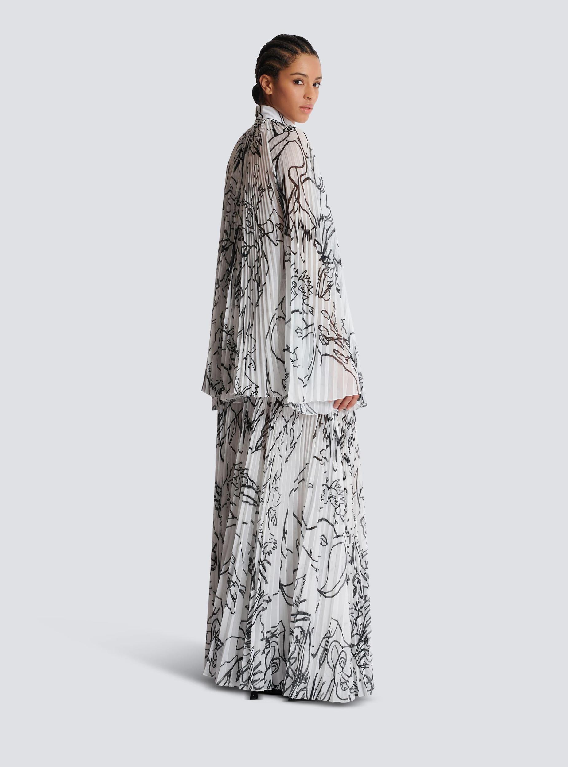 Disney x Balmain: The Lion King - Short pleated dress with Enfant Précoce print Product Image
