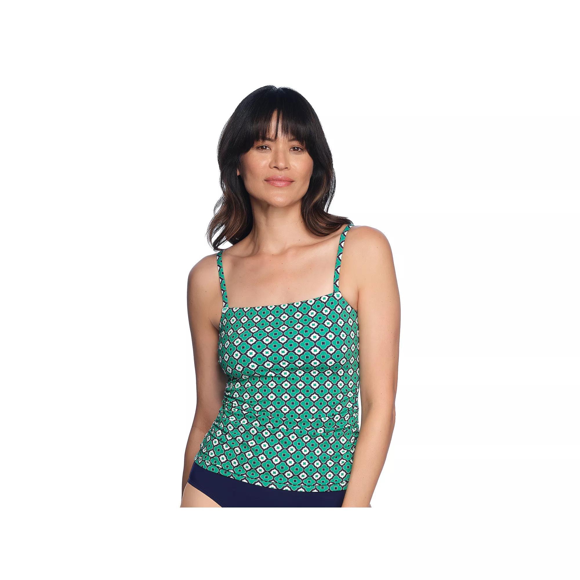 LOFT Ballet-Neck Adjustable Tankini Top, Womens Pink Rose Product Image