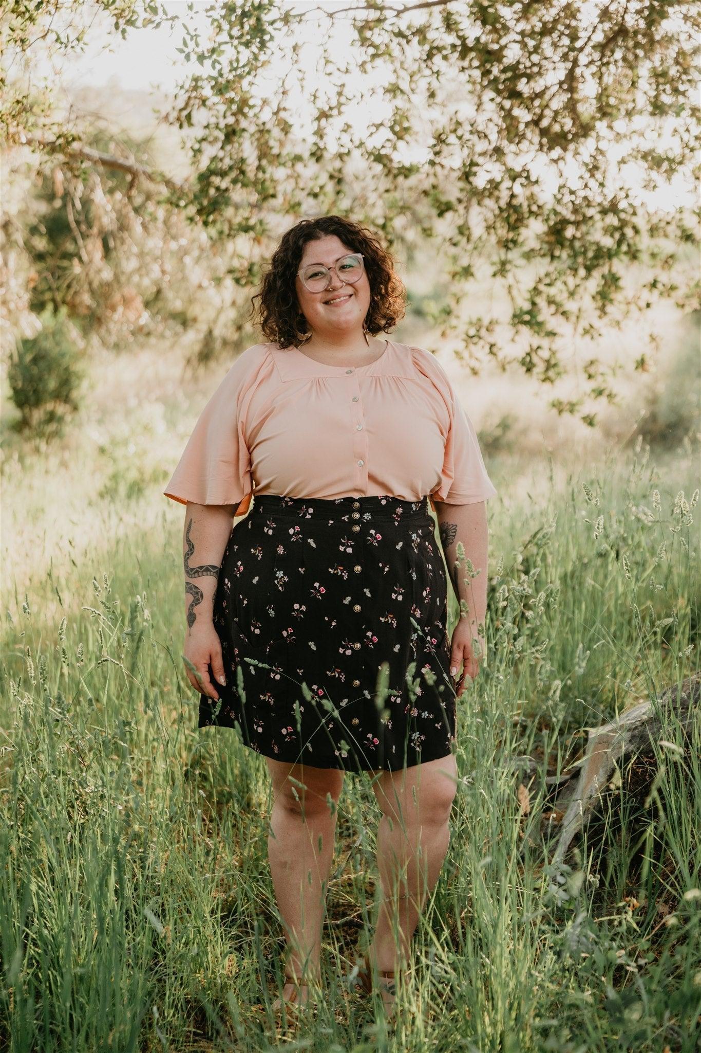 Rah Rah Skirt in Dark Floral Product Image