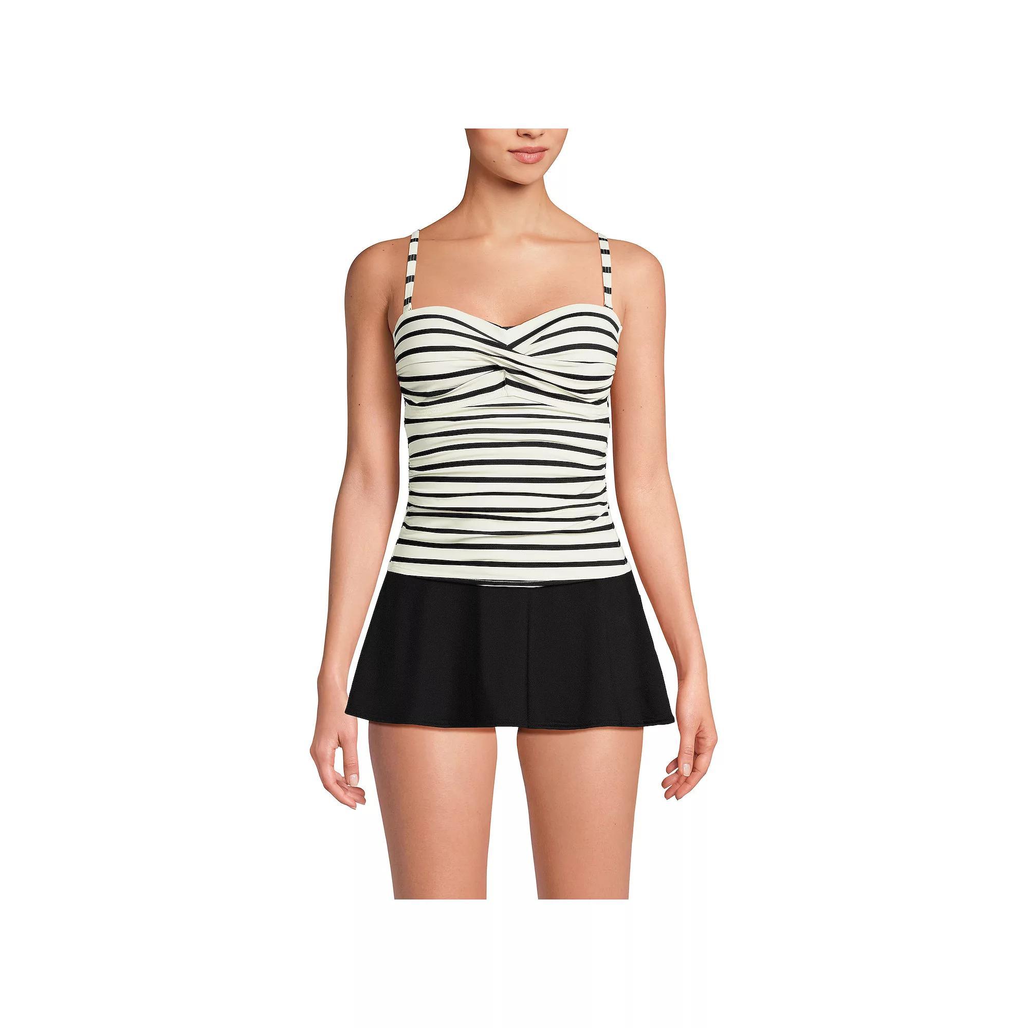 Women's Lands' End Bandeau Tankini Swimsuit Top, Size: 8, Black Product Image
