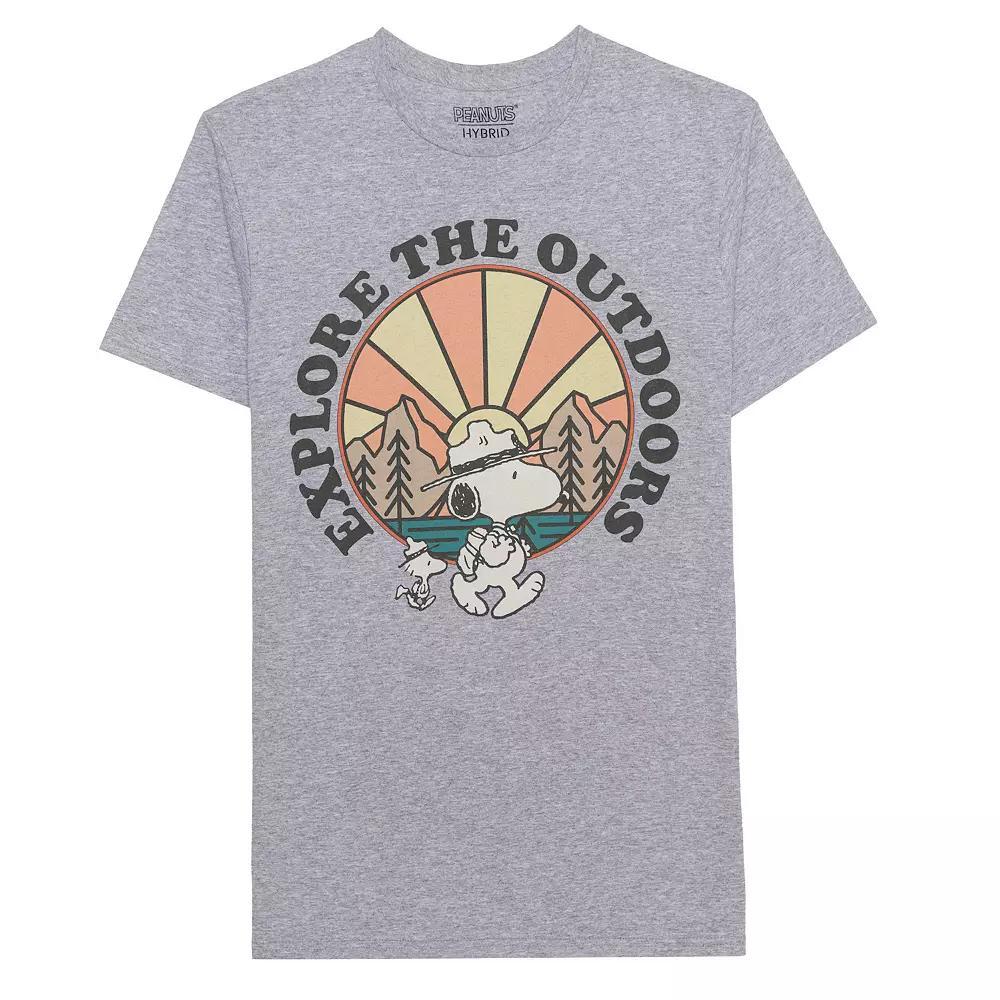 Men's Peanuts Snoopy Explore the Outdoors Graphic Tee, Size: Small, Grey Grey Product Image