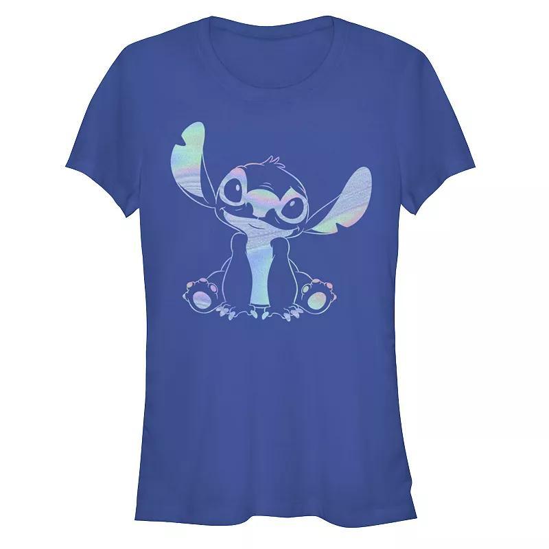 Disney's Lilo & Stitch Women's Holographic Stitch Tee, Girl's, Size: Large, Royal Product Image