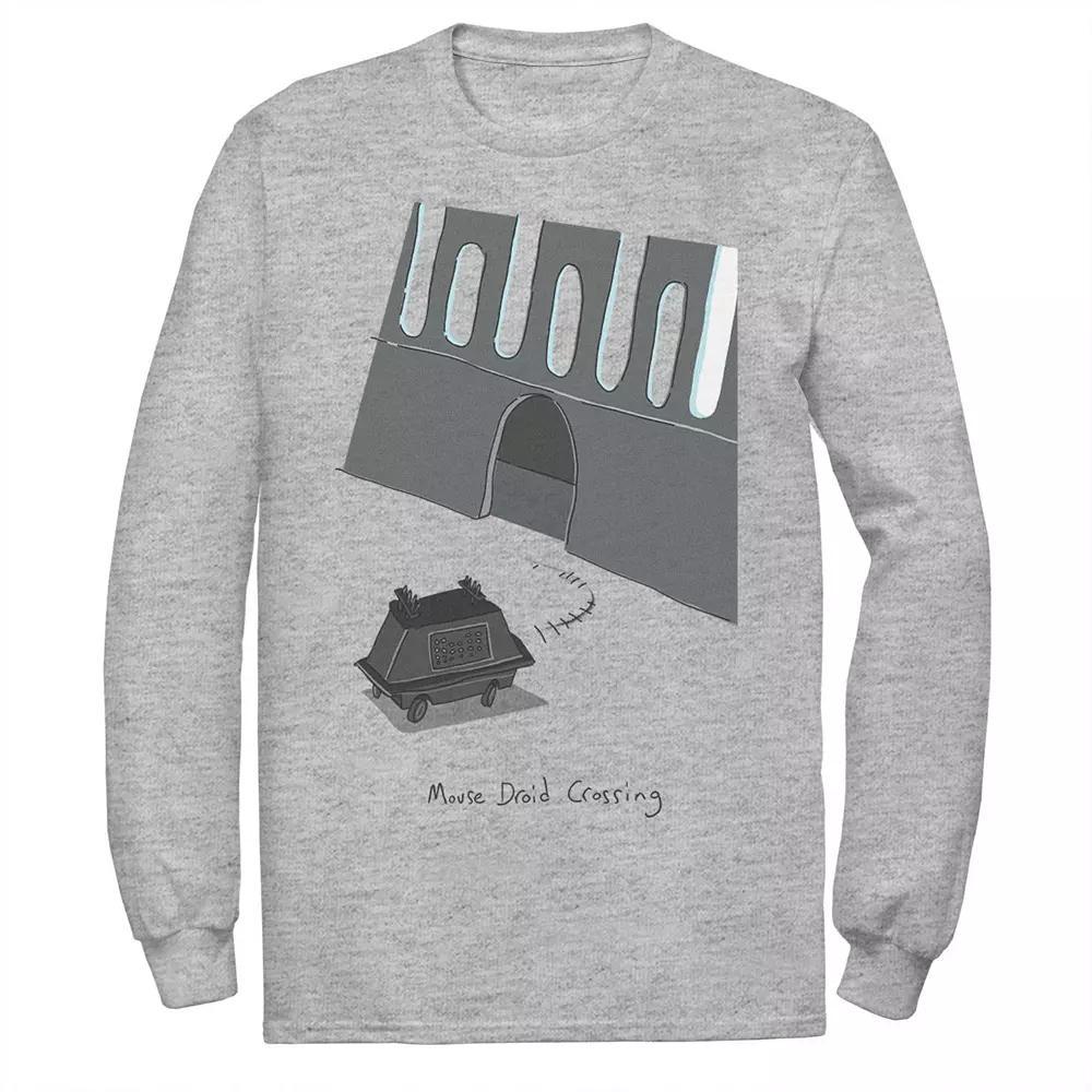 Men's Star Wars Mouse Droid Crossing Tee, Size: Large, Athletic Grey Product Image