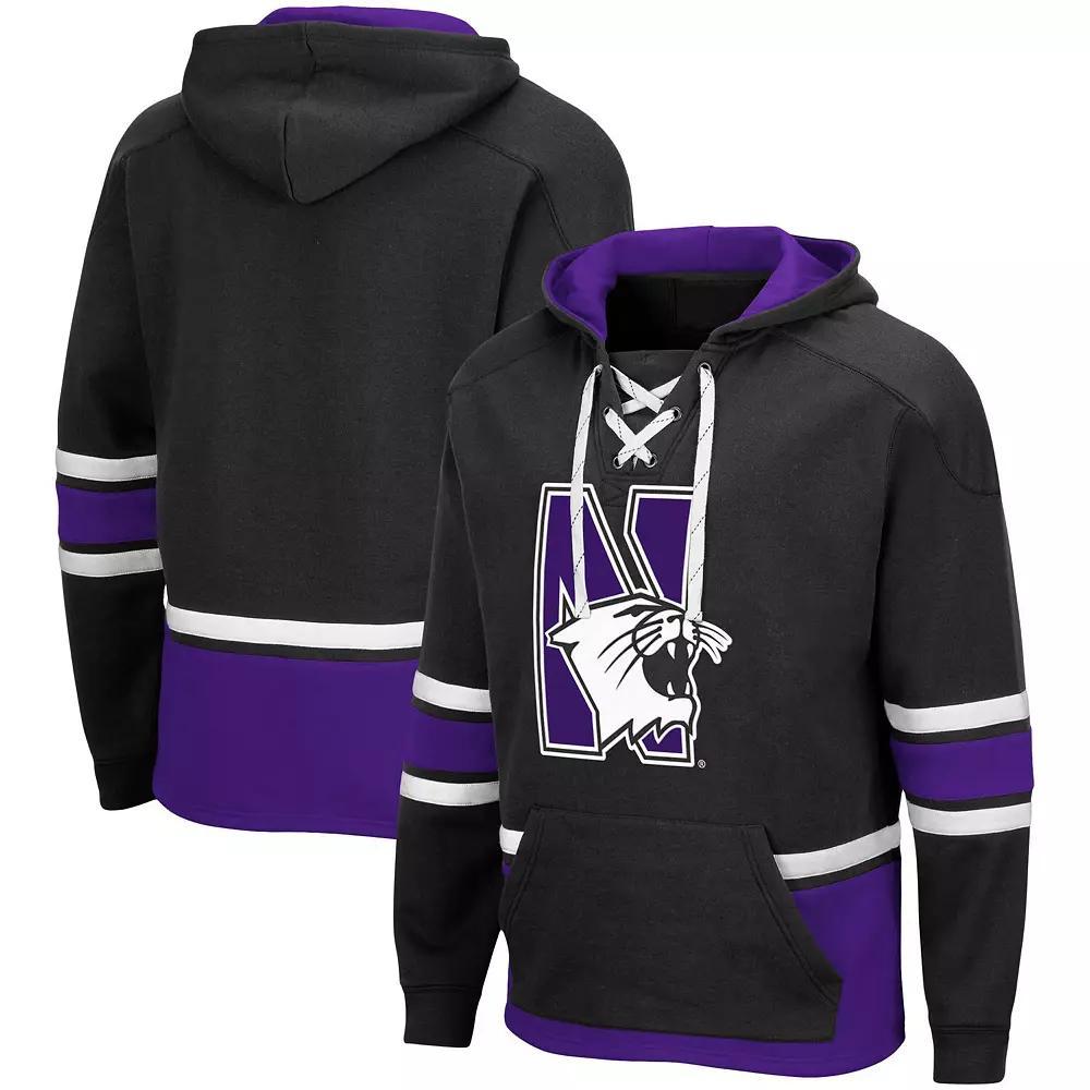 Men's Colosseum Black Northwestern Wildcats Lace Up 3.0 Pullover Hoodie, Size: Medium Product Image