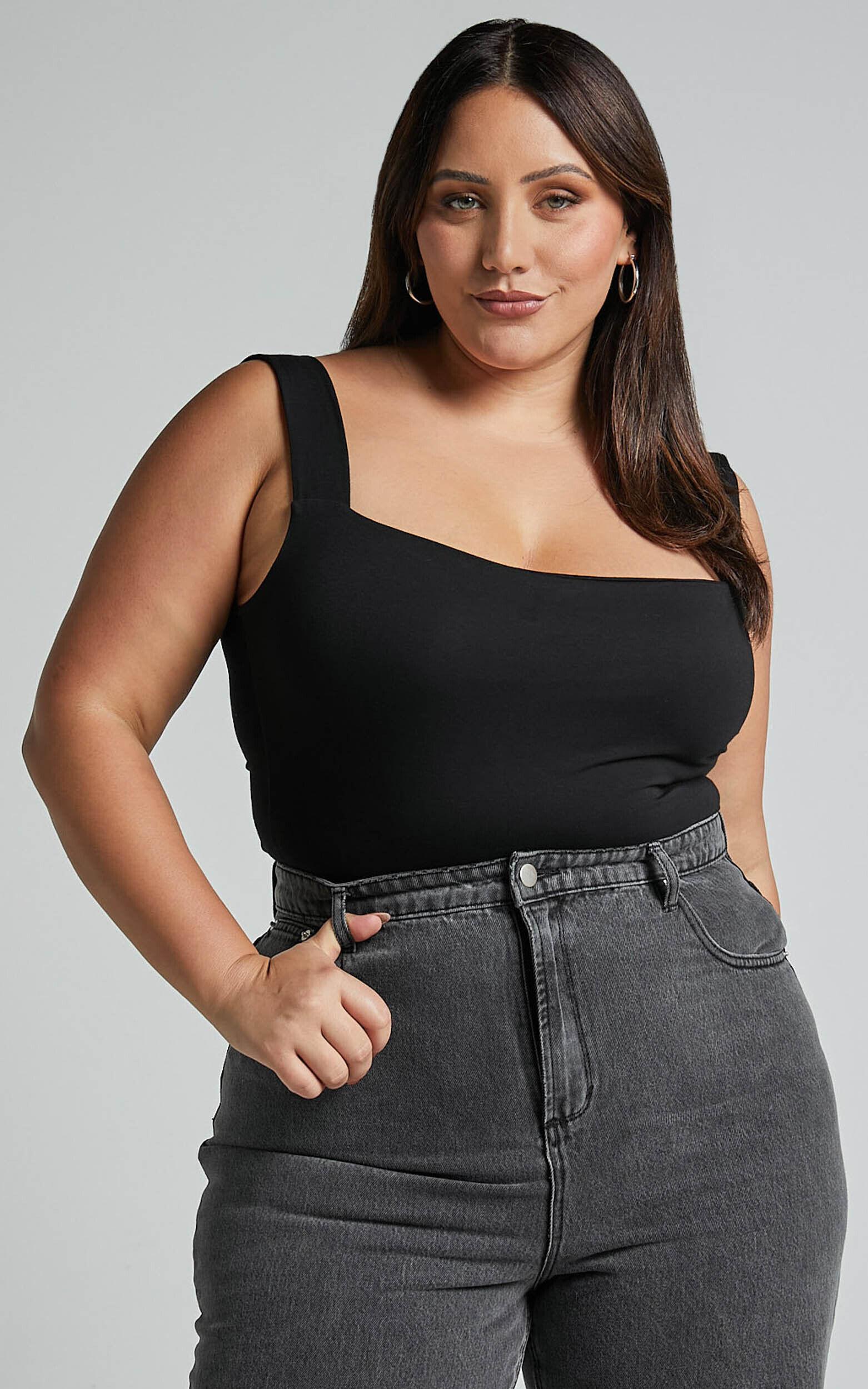 Off My Back Bodysuit - Square Neck Bodysuit in Black Product Image