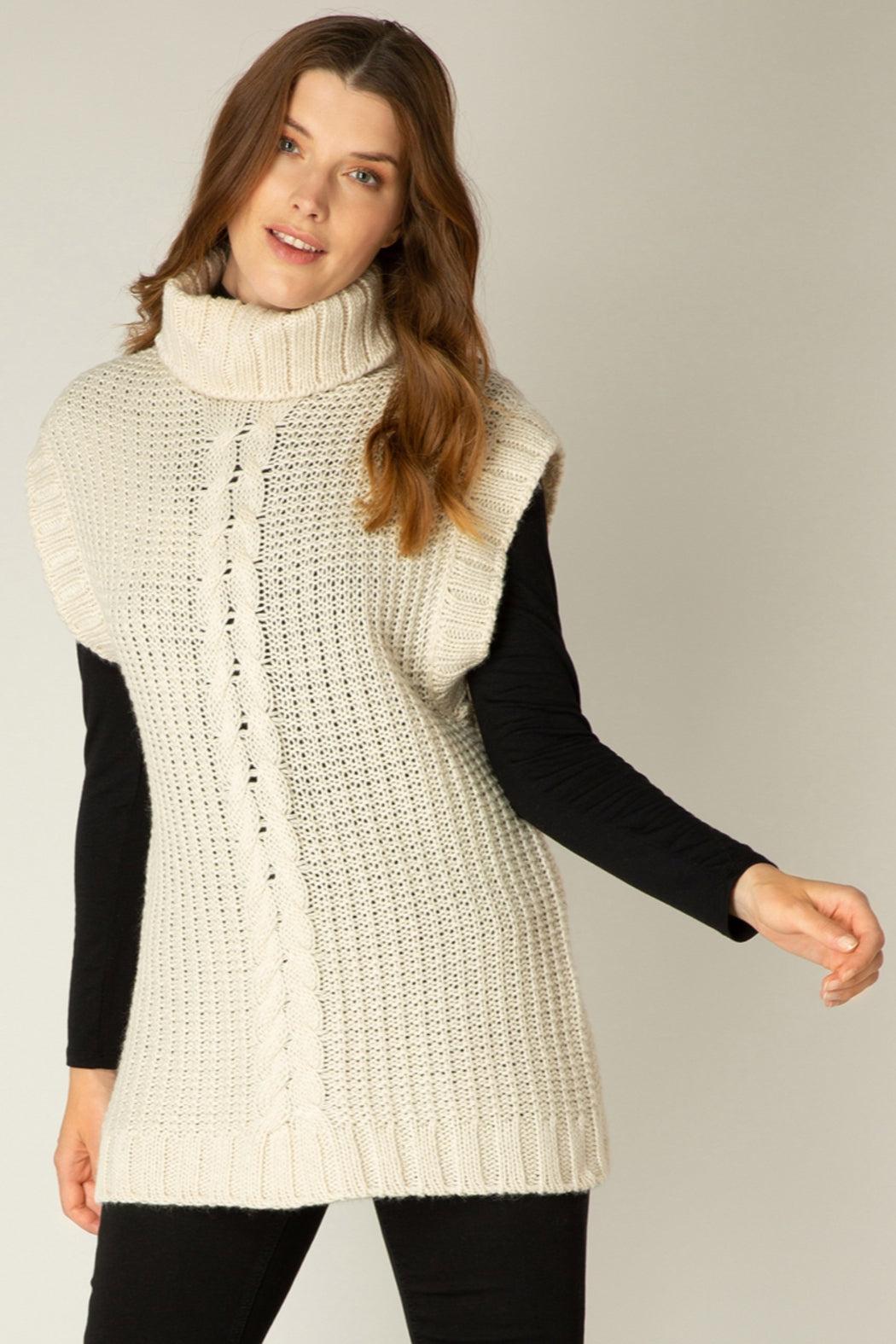 Adoree Turtleneck Sleeveless Sweater Tunic Product Image