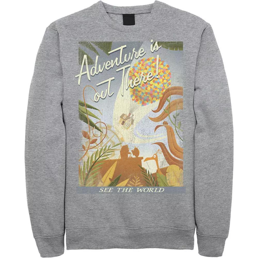 Disney / Pixar's Up Men's Poster Distressed Vintage Sweatshirt, Size: 3XL, Athletic Grey Product Image