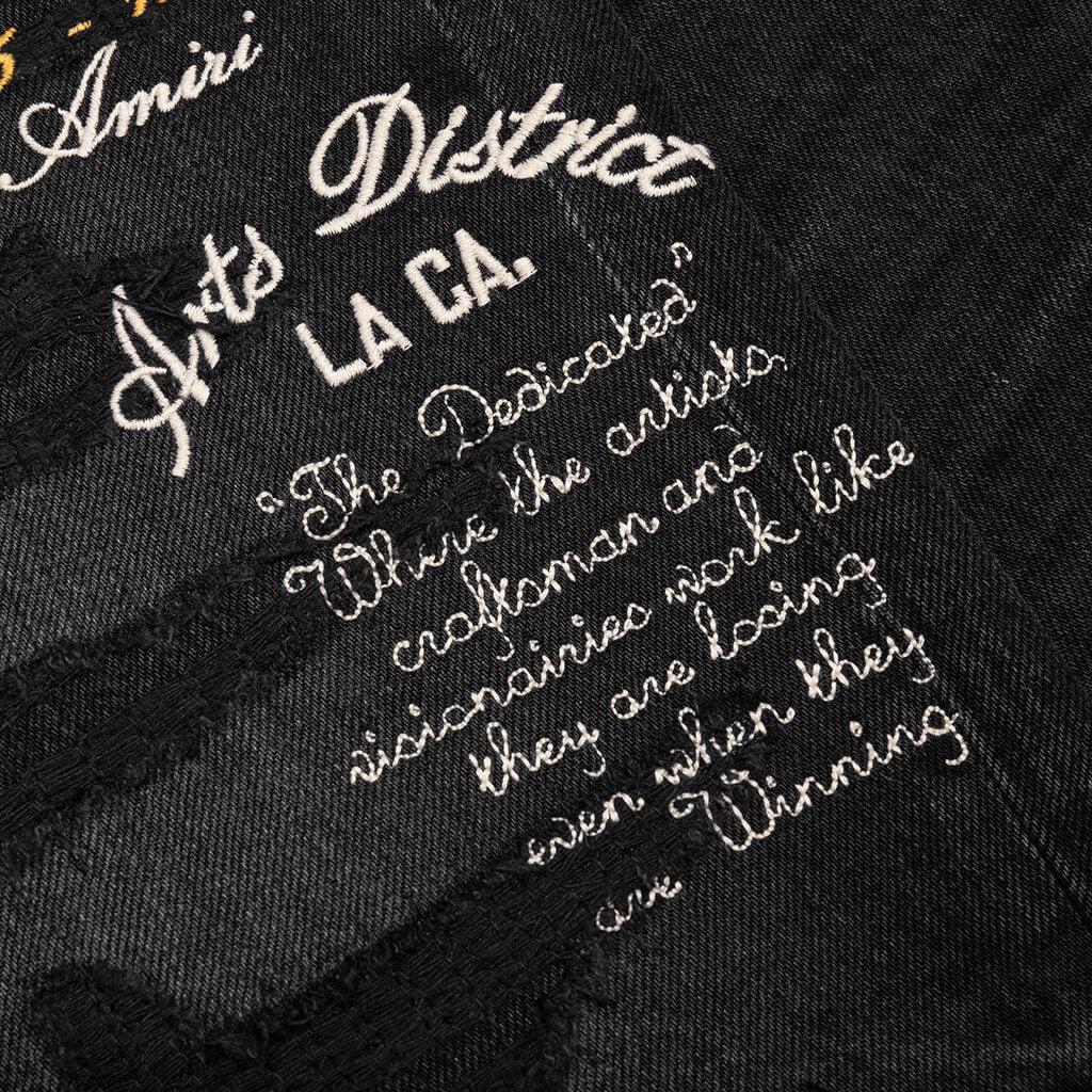 Varsity Eagle Logo Straight Jean - Faded Black Male Product Image
