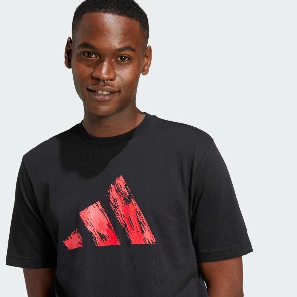 adidas Lounge Painted Graphic Tee Olive Strata XS Mens Product Image