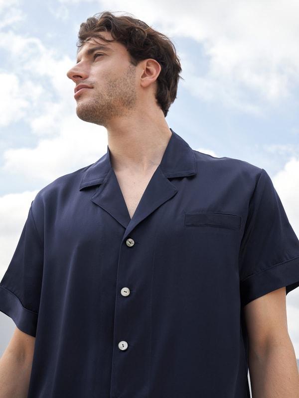 Classic Short Silk Pajamas Set Product Image