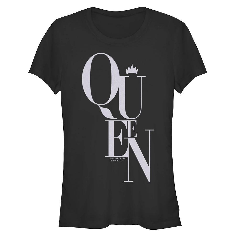 Disney Villains Snow White Evil Queen Who's The Fairest Of Them All Juniors' Fitted Graphic Tee, Girl's, Size: Large, Black Product Image