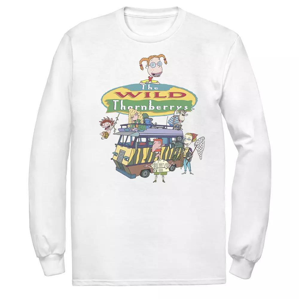 Men's Nickelodeon Wild Thornberrys Family RV Gathering Logo Long Sleeve Tee, Size: XL, White Product Image