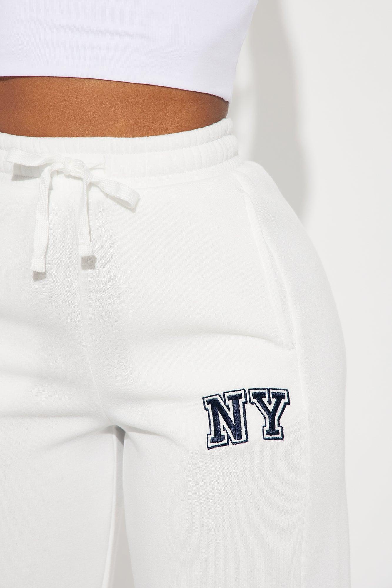 Upper East Side New York Wide Leg Pant - White Product Image