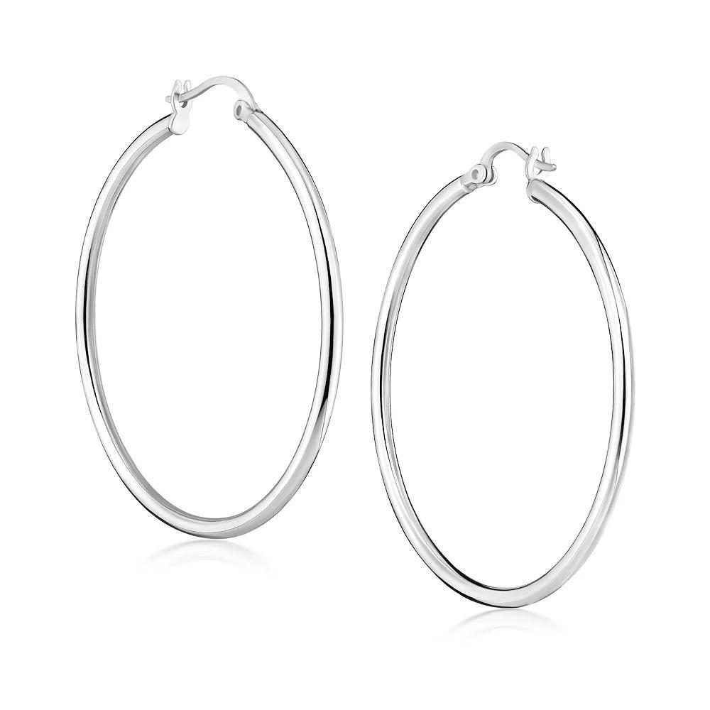 Judy Crowell Sterling Silver Hoop Earrings, Women's Product Image