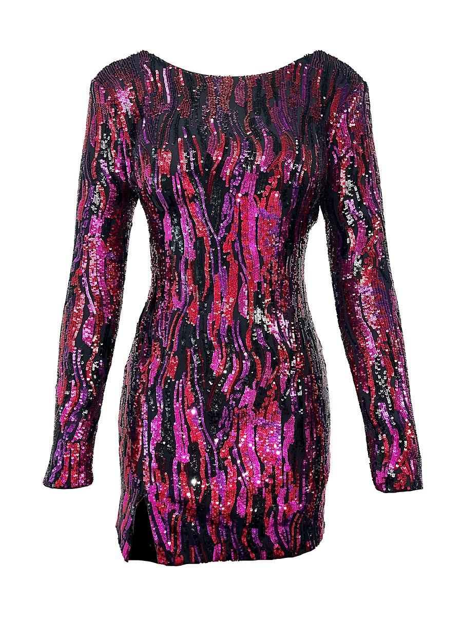 Womens Nathalia Sequin Tulle Minidress Product Image