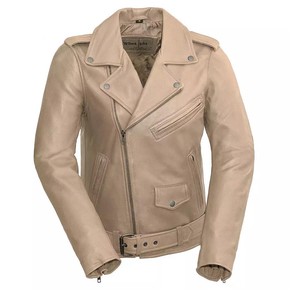 Women's Whet Blu Rebel Leather Motorcyle Jacket, Size: 4XL, Oil Brown Product Image