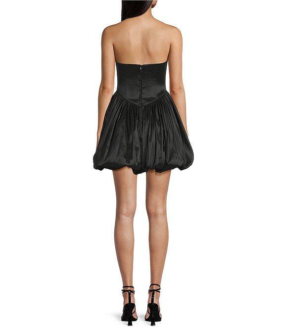 B. Darlin Strapless Rhinestone Embellished Bow Accent Bubble Hem Dress Product Image