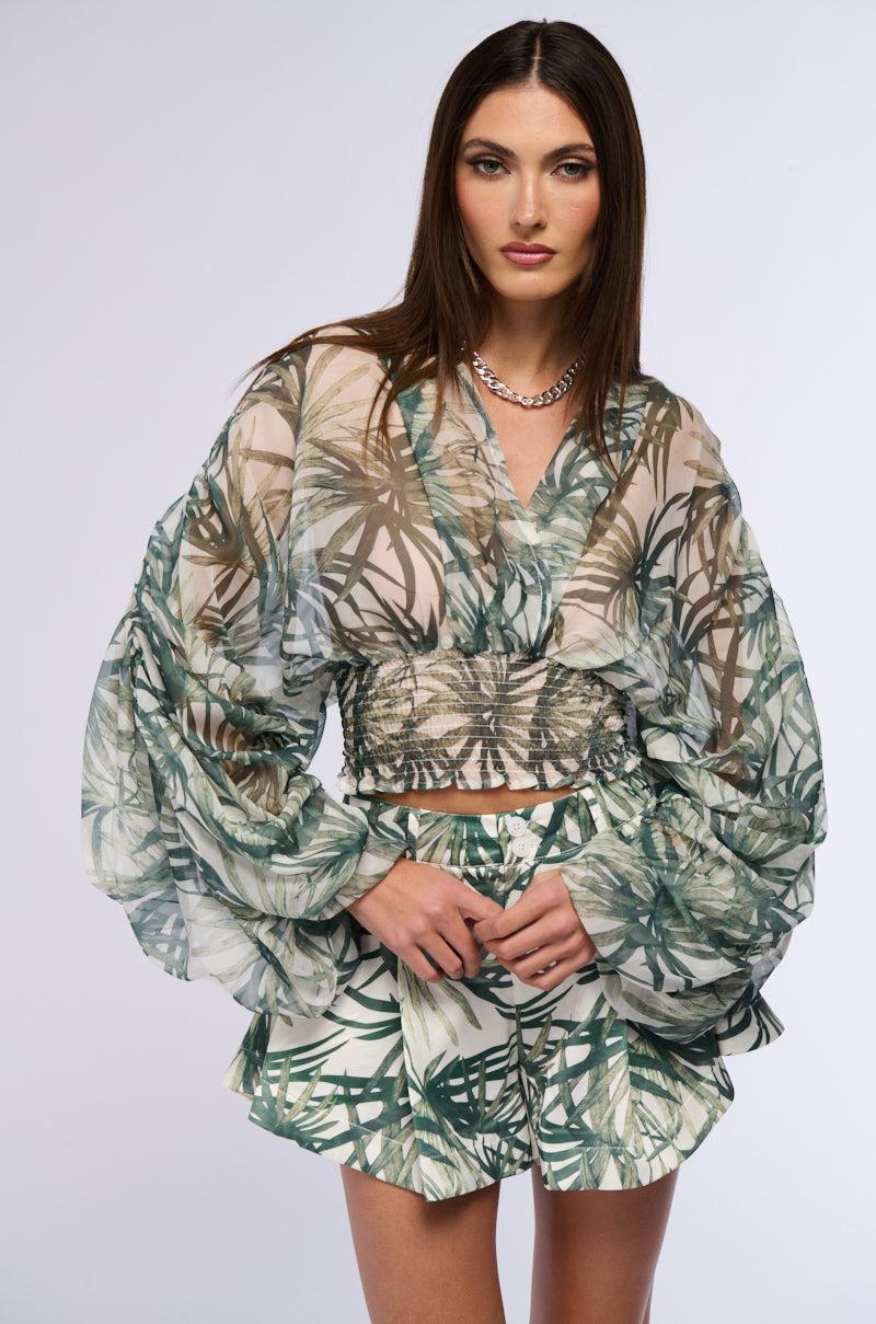 SUMMER LOVIN LEAF PRINT BLOUSE Product Image