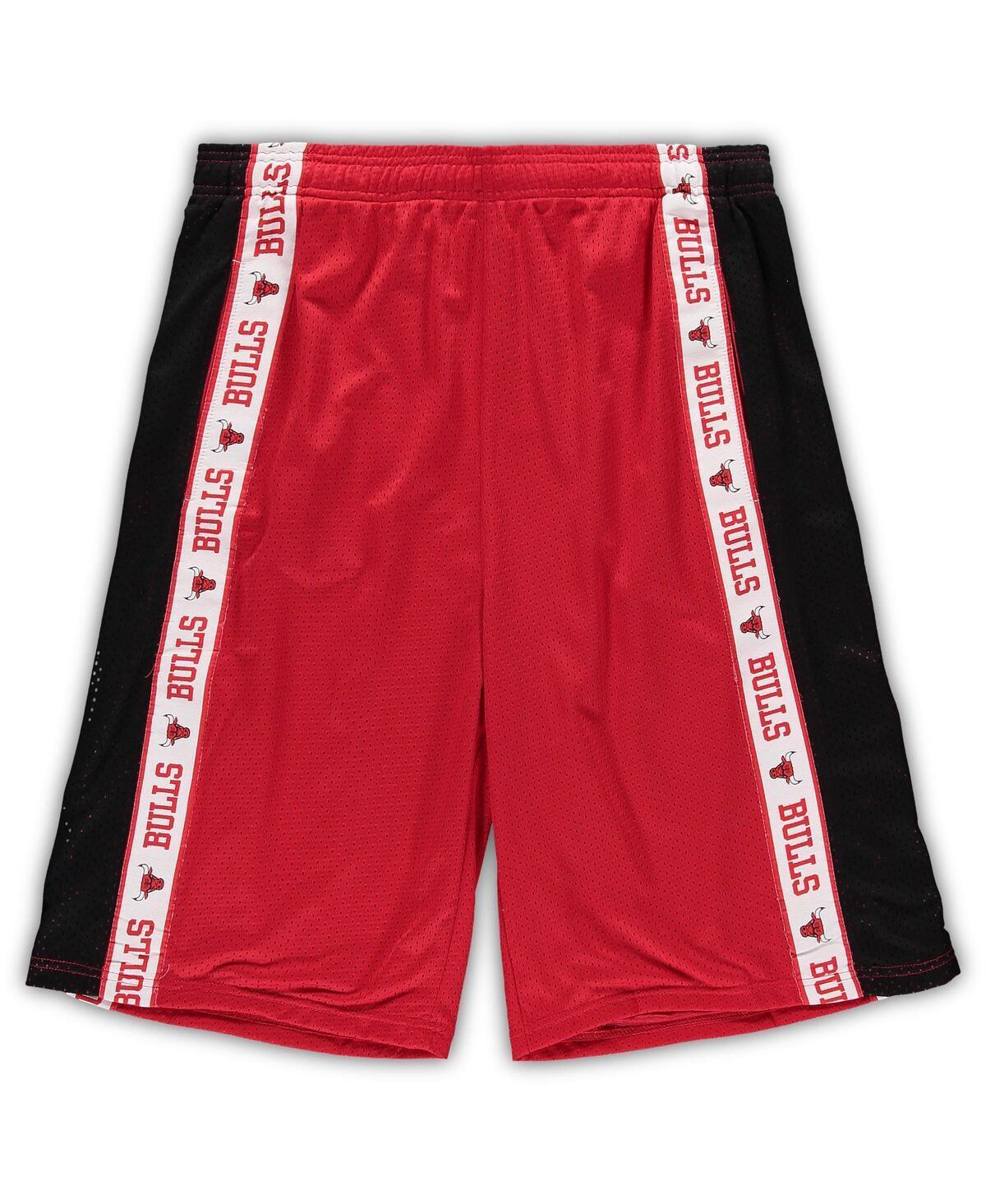 Men's Fanatics Branded Red/Black Chicago Bulls Big & Tall Tape Mesh Shorts, Size: XLT Product Image